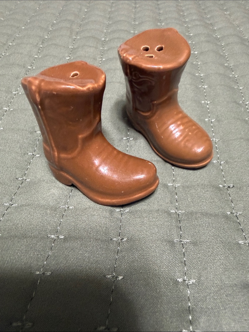 Brown Cowboy Boot Salt and Pepper Shakers